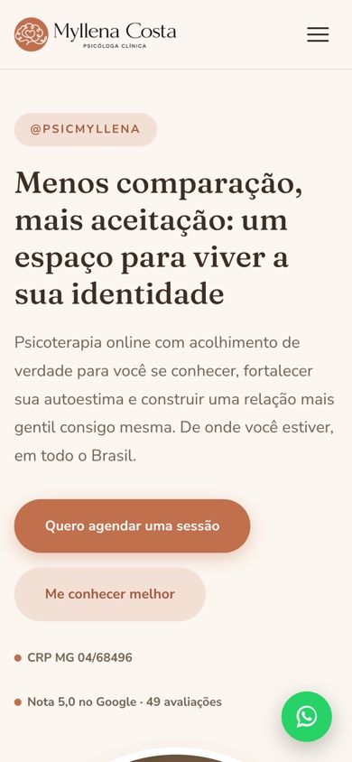 Psicóloga Myllena Costa mobile